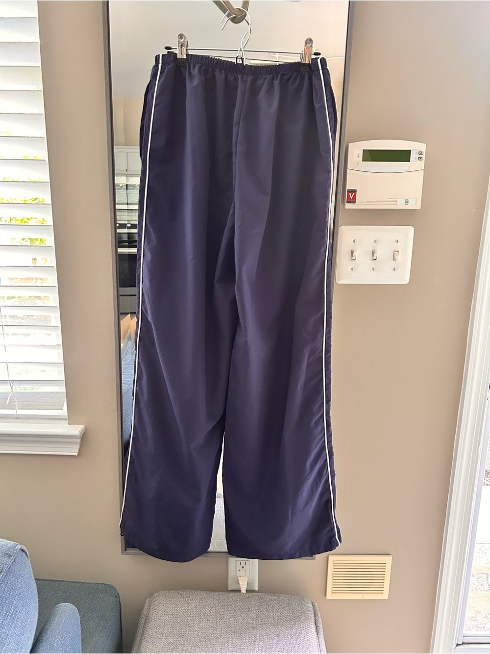 Women’s Navy Track Pants with White Side Piping NWT